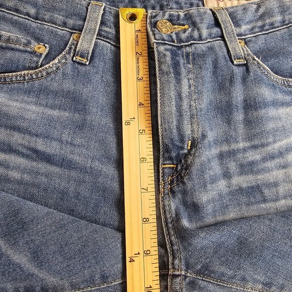 AG Adriano Goldschmied The Ex Boyfriend Slim Jeans 27R Raw Hem Blue Whiskers - Picture 12 of 14